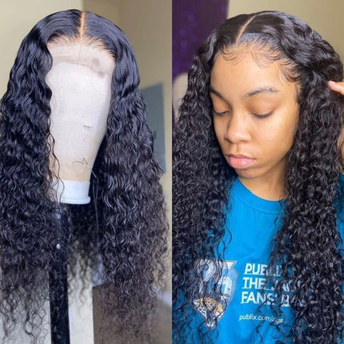 Curly Human Hair Wig Blonde 13x1 Brazilian Water Wave Hd Lace Front Wigs